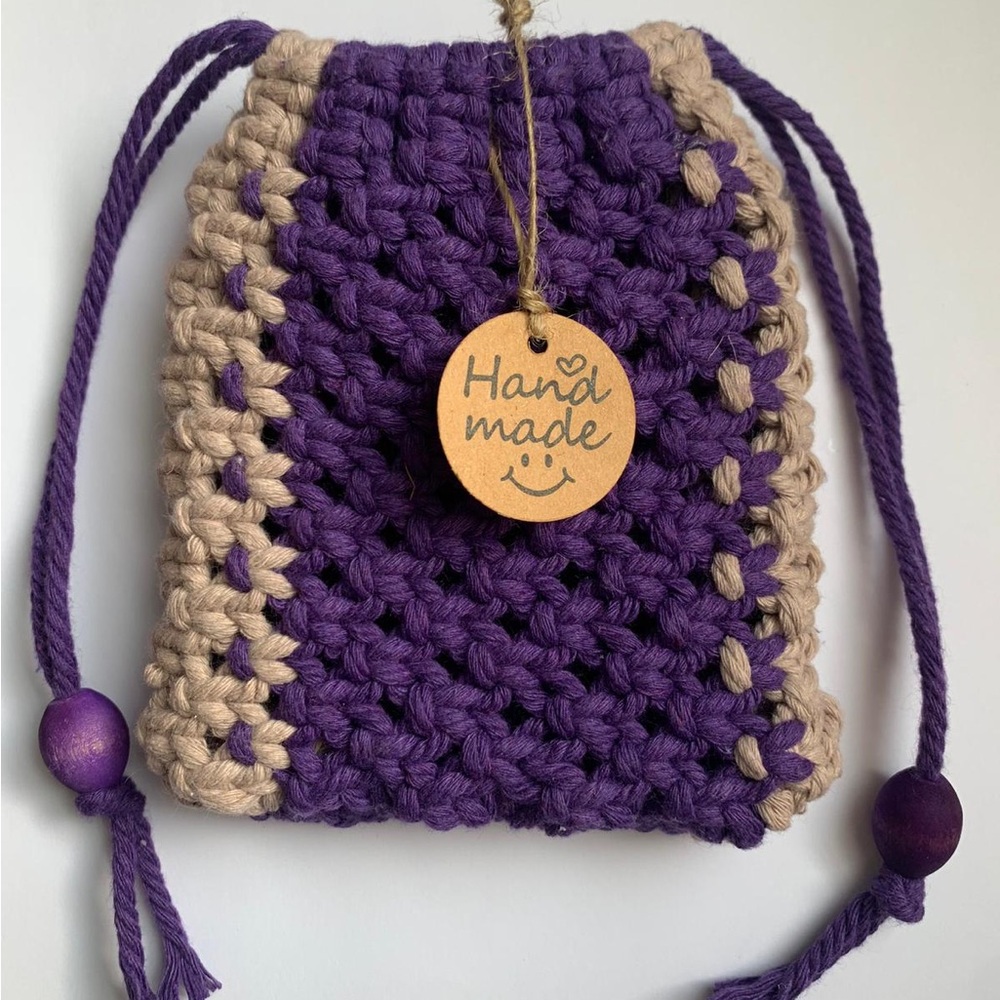 New Purple macrame mini pouch